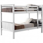 Solid Wood Twin over Twin Mission Design Bunk Bed - White