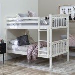 Solid Wood Twin over Twin Mission Design Bunk Bed - White
