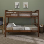 Solid Wood Twin over Twin Mission Design Bunk Bed - Walnut