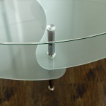 Wave Mid Century Modern Oval Glass Coffee Table