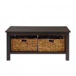 Mission Storage Coffee Table with Baskets - Espresso