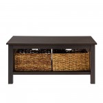 Mission Storage Coffee Table with Baskets - Espresso