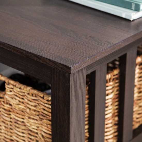 Mission Storage Coffee Table with Baskets - Espresso