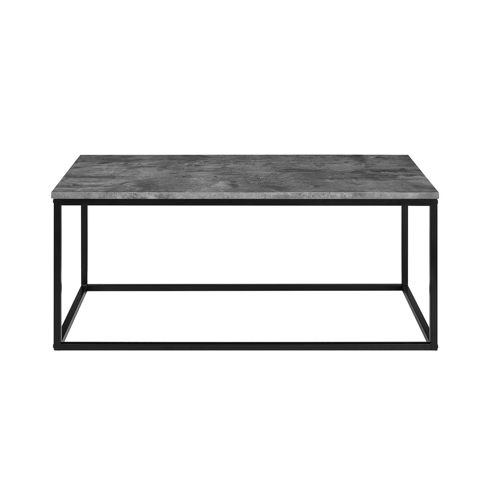 Lowell Open Box Frame Mixed Material Coffee Table - Faux Dark Concrete Lowell Open Box Frame Mixed Material Coffee Table - Faux Dark Concrete