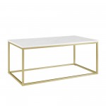 42" Open Box Coffee Table - Faux White Marble/Gold