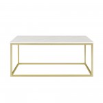 42" Open Box Coffee Table - Faux White Marble/Gold