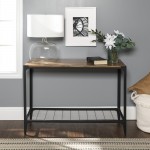 Angle Iron 44" Rustic Entryway Table - Barnwood