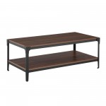 Angle Iron Rustic Wood Coffee Table - Dark Walnut