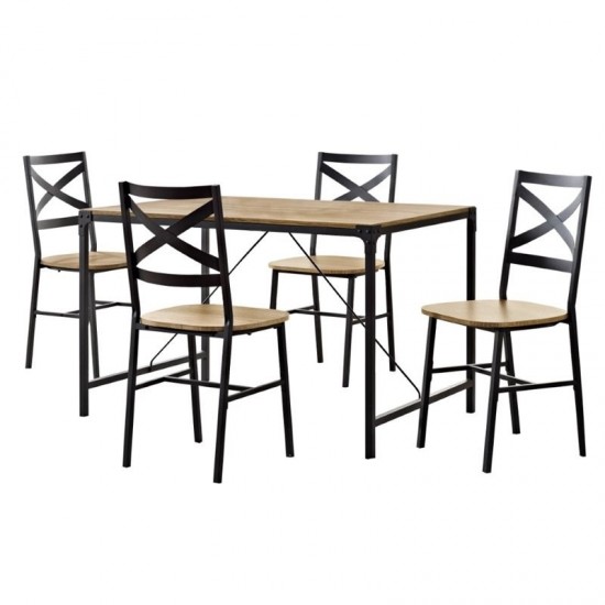 5-Piece Wood Dining Set - Barnwood