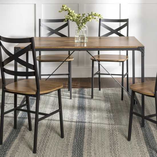 5-Piece Wood Dining Set - Barnwood