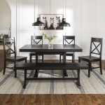 6-Piece Wood Dining Set - Antique Black