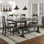 6-Piece Wood Dining Set - Antique Black