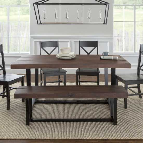 6-Piece Farmhouse Dining Set - Mahogany/Black