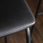 30" Industrial Faux Leather Barstools, Set of 2 - Black