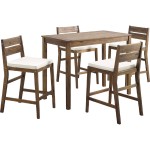 5-Piece Acacia Counter Height Dining Group - Dark Brown