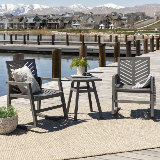 3-Piece Outdoor Rocking Chair Chat Set - Grey Wash