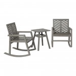 3-Piece Outdoor Rocking Chair Chat Set - Grey Wash