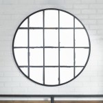 40" Modern Round Window Wall Mirror