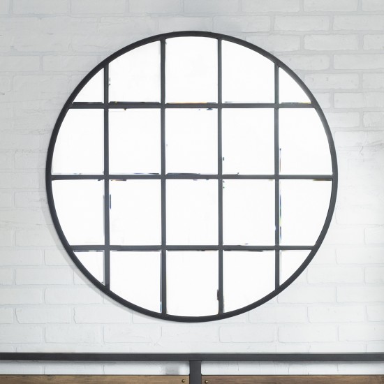 40" Modern Round Window Wall Mirror