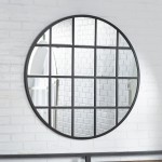 40" Modern Round Window Wall Mirror