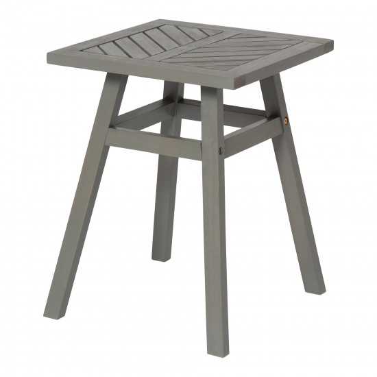Vincent Outdoor Chevron Side Table - Grey Wash