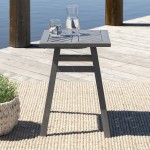 Vincent Outdoor Chevron Side Table - Grey Wash