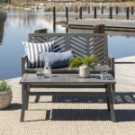 Vincent 2-Piece Chevron Outdoor Patio Chat Set - Grey Wash