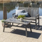 Vincent 2-Piece Chevron Outdoor Patio Chat Set - Grey Wash