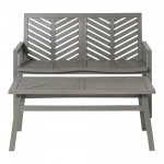 Vincent 2-Piece Chevron Outdoor Patio Chat Set - Grey Wash