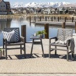 Vincent 3-Piece Chevron Outdoor Patio Chat Set - Grey Wash