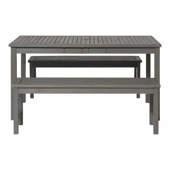 3-Piece Simple Outdoor Patio Dining Set - Grey Wash