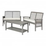 3-Piece Classic Outdoor Patio Chat Set - Grey Wash