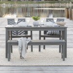 Vincent 4-Piece Chevron Outdoor Patio Dining Set - Grey Wash