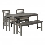 4-Piece Simple Outdoor Patio Dining Set - Grey Wash