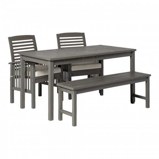 4-Piece Simple Outdoor Patio Dining Set - Grey Wash