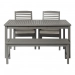 4-Piece Simple Outdoor Patio Dining Set - Grey Wash