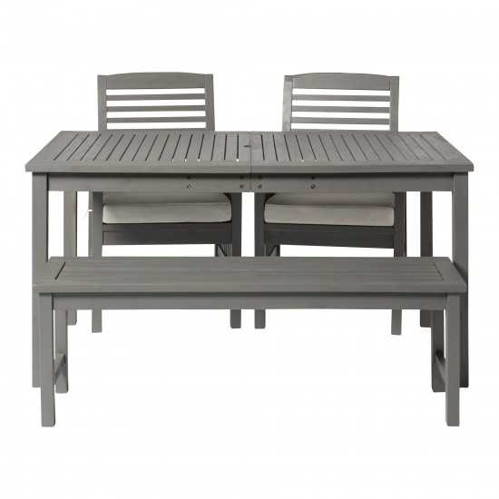 4-Piece Simple Outdoor Patio Dining Set - Grey Wash