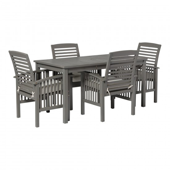 5-Piece Simple Outdoor Patio Dining Set - Grey Wash