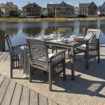 5-Piece Simple Outdoor Patio Dining Set - Grey Wash