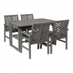 5-Piece Extendable Outdoor Patio Dining Set - Grey Wash