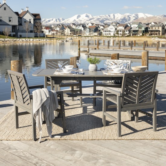 5-Piece Extendable Outdoor Patio Dining Set - Grey Wash