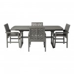 5-Piece Extendable Outdoor Patio Dining Set - Grey Wash