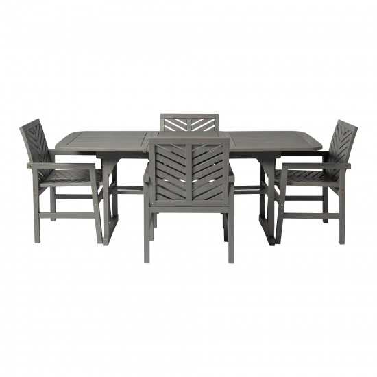 5-Piece Extendable Outdoor Patio Dining Set - Grey Wash