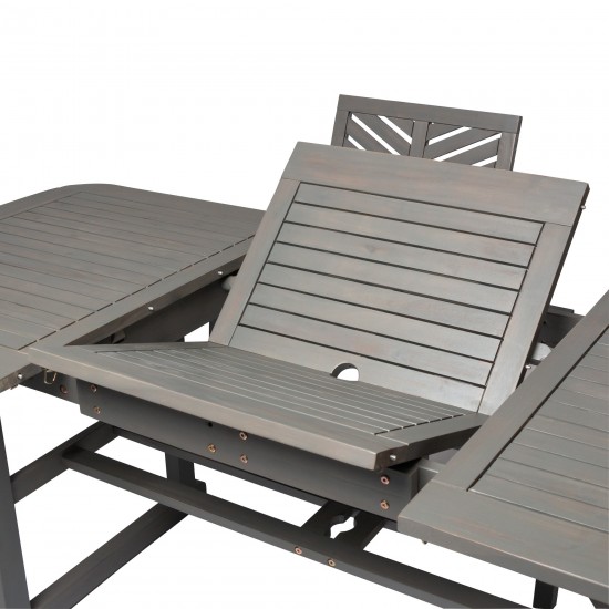 5-Piece Extendable Outdoor Patio Dining Set - Grey Wash