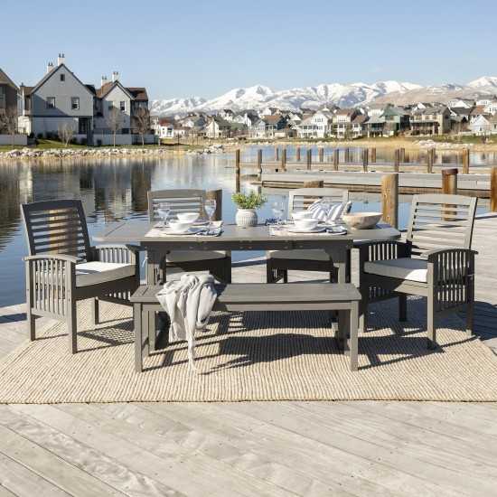 6-Piece Classic Outdoor Patio Dining Set - Grey Wash