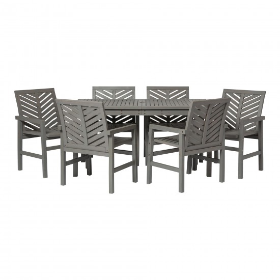 Vincent 7-Piece Chevron Outdoor Patio Dining Set - Grey Wash