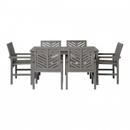 Vincent 7-Piece Chevron Outdoor Patio Dining Set - Grey Wash