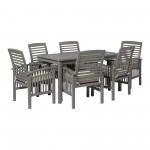 7-Piece Modern Outdoor Patio Dining Set - Grey Wash