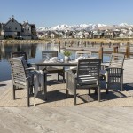 7-Piece Modern Outdoor Patio Dining Set - Grey Wash