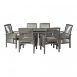 7-Piece Modern Outdoor Patio Dining Set - Grey Wash